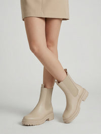 Bottines Chester en cuir lisse - Neutre