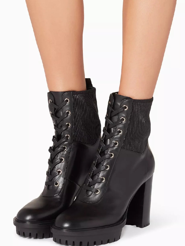 Bottines biker Martis 100 en cuir lisse - Noir
