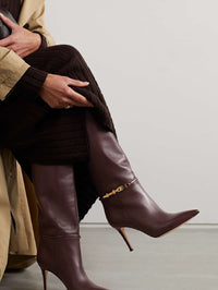 Bottes Carrey 85 en cuir lisse - Marron