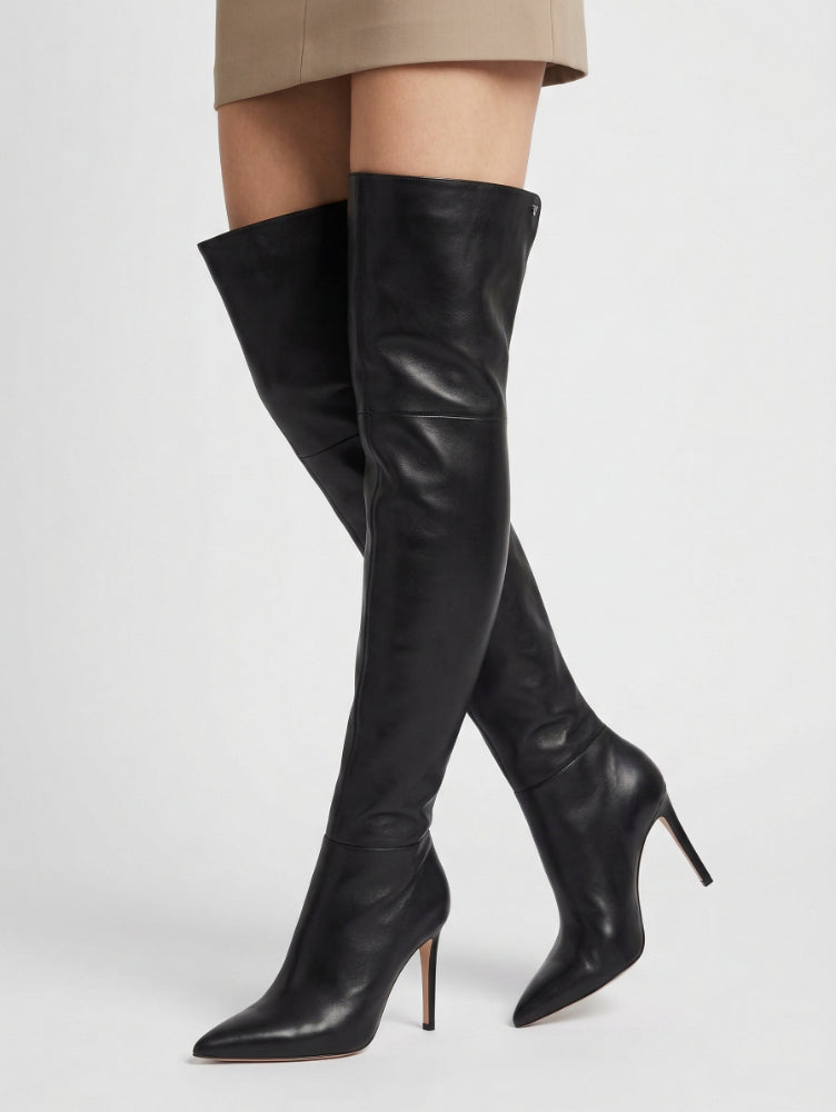 Cuissardes Joy 105 en cuir lisse - Noir