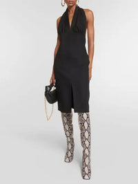 Cuissardes Christina 95 en cuir embossé - Gris