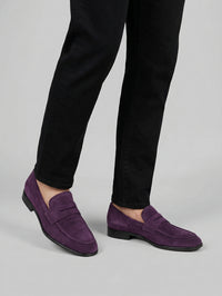 Mocassins George en daim - Pourpre