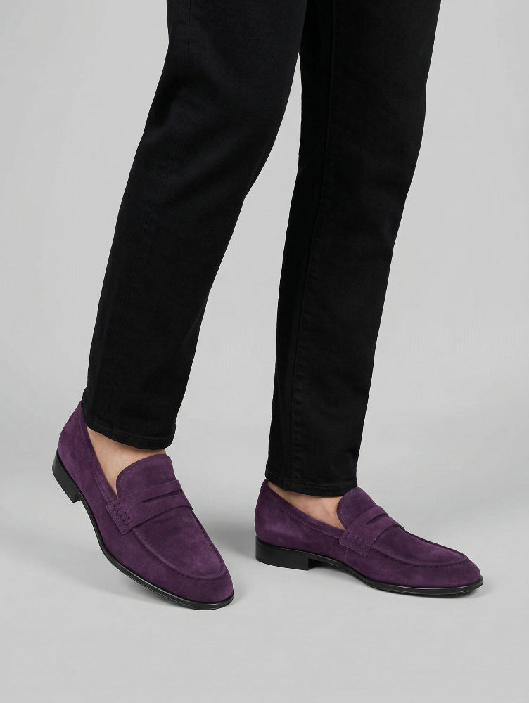 Mocassins George en daim - Pourpre