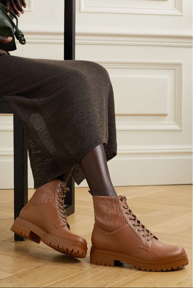 Bottines Martis en cuir lisse - Brun
