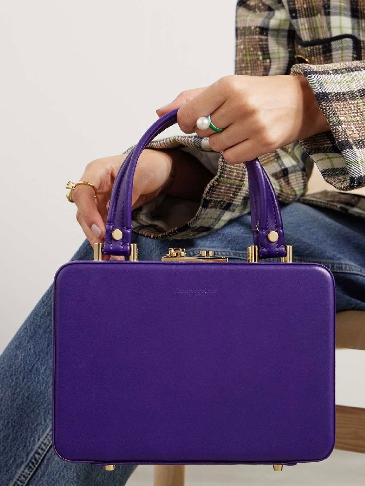 Sac Vali en cuir lisse - Pourpre