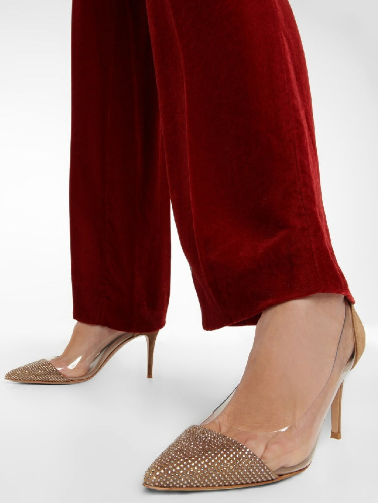 Escarpins Plexi Glitz 85 en daim - Marron