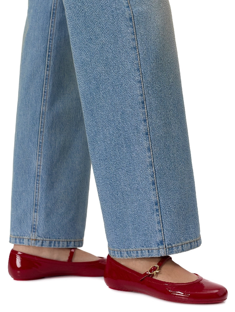 Ballerines Carla en cuir lisse - Rouge