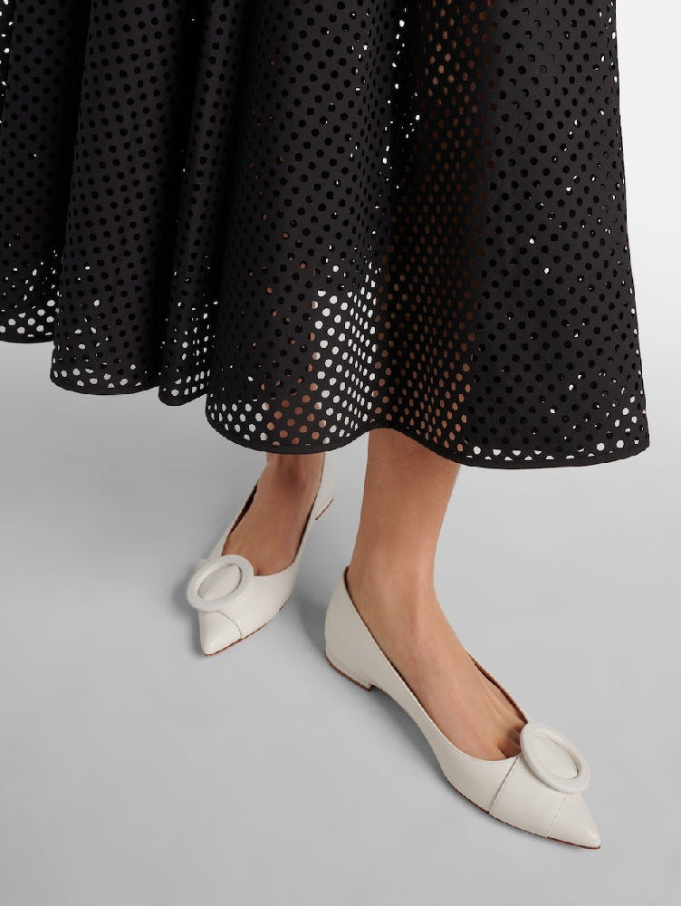 Ballerines Venezia en cuir lisse - Blanc
