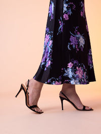 Sandales Ribbon Stiletto 85 en cuir lisse - Noir