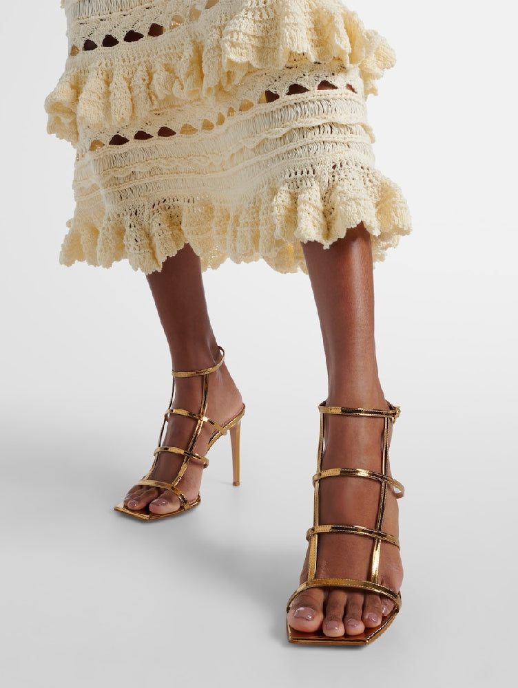 Sandales Mondry 95 en cuir lisse - Or