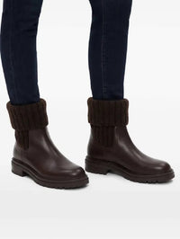 Bottines biker Tenney 20 en cuir lisse - Marron
