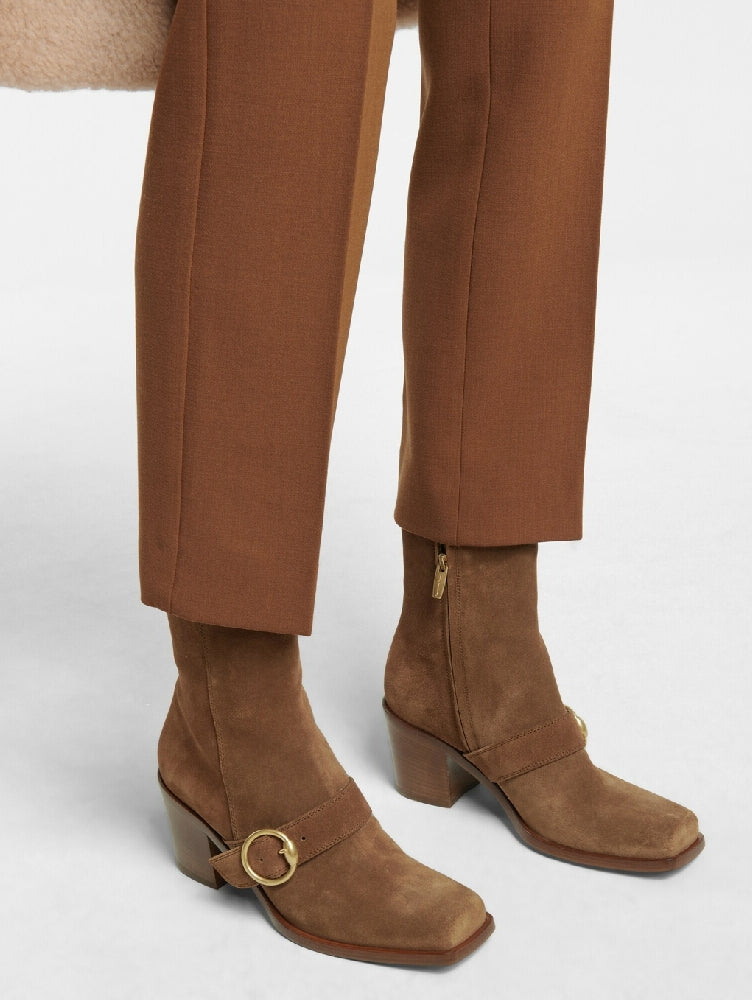 Bottines biker Wayne 60 en daim - Marron