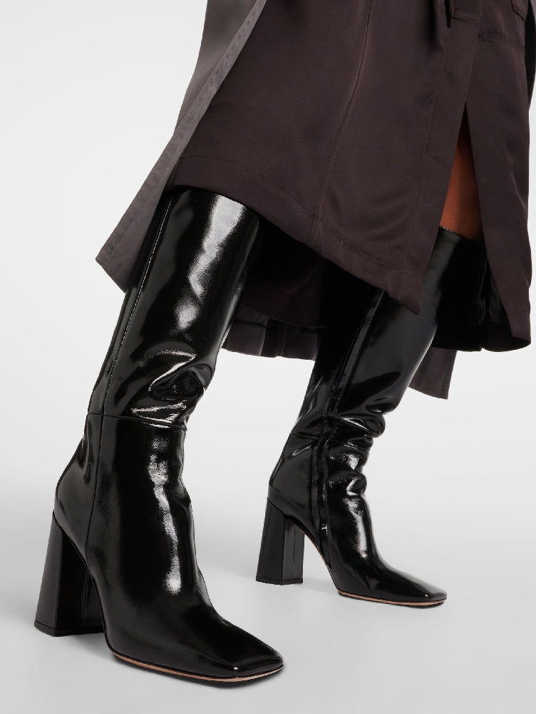 Bottes Freeda 95 en cuir verni - Noir