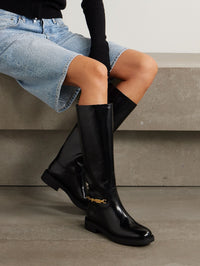 Bottes Martine 20 en cuir lisse - Noir