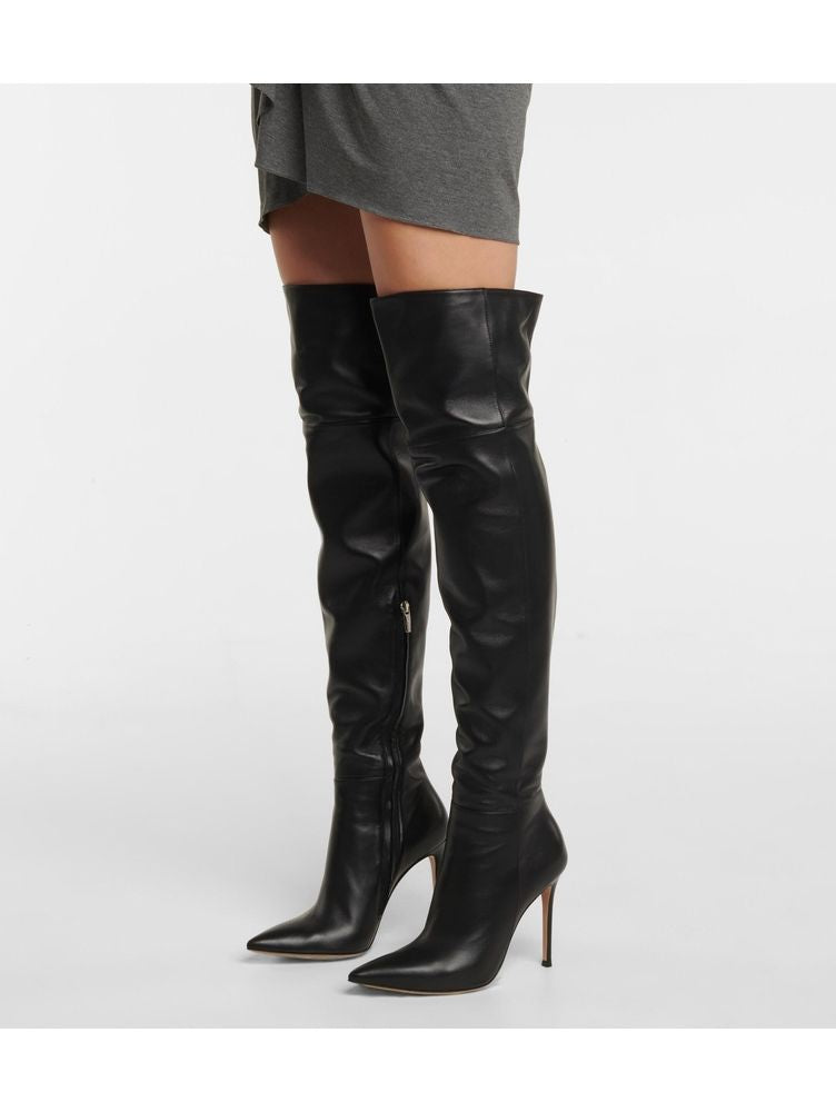 Cuissardes Bea 85 en cuir lisse - Noir
