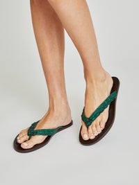 5qty NEW / Tongs Gigi en cuir d’alligator - Green