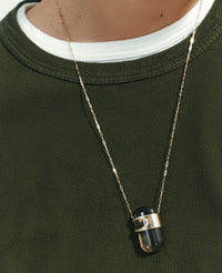 Gigi N°2 necklace in yellow gold - White sapphire & Smoky quartz