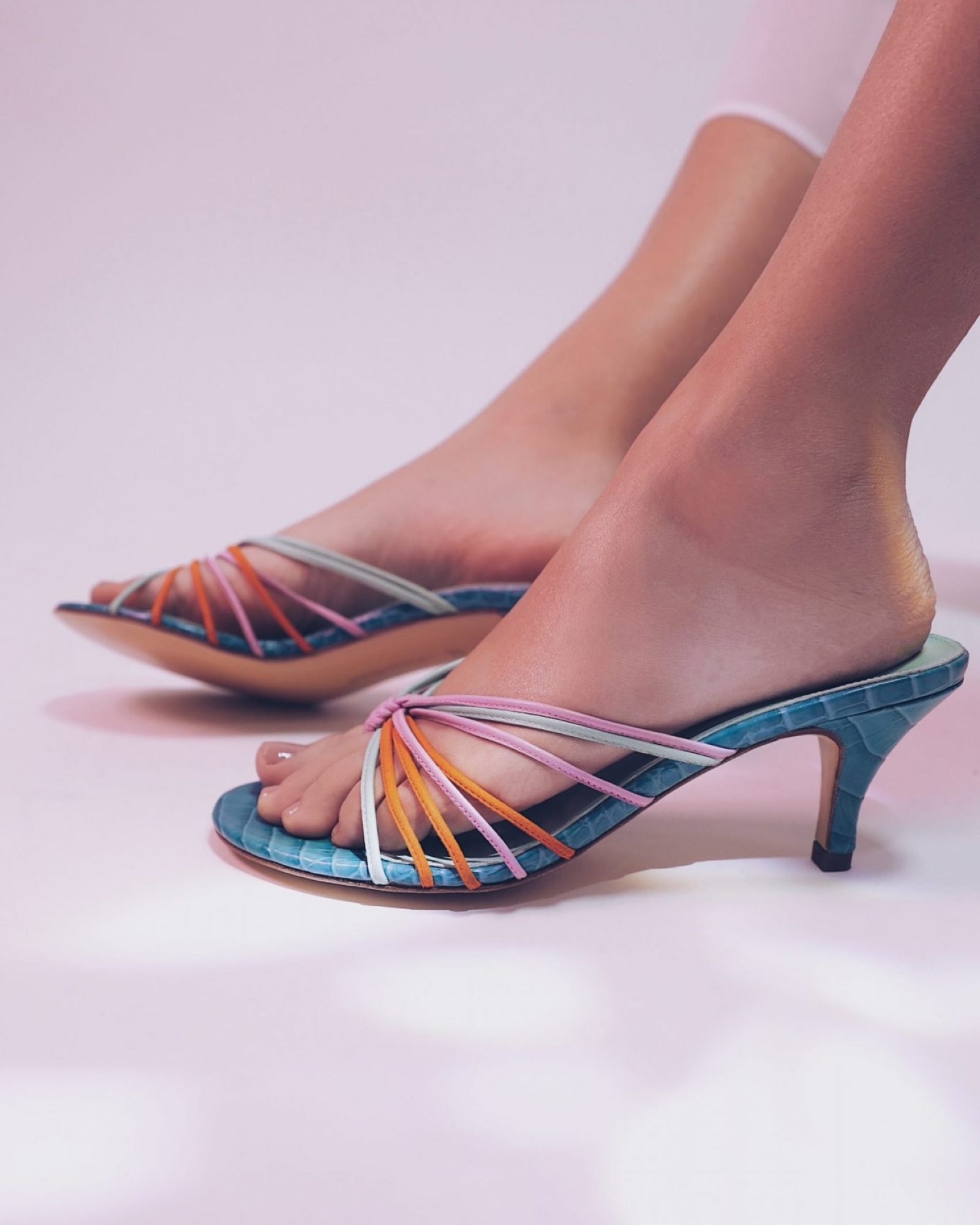 Mules Gigi 60 en cuir - Light Purple