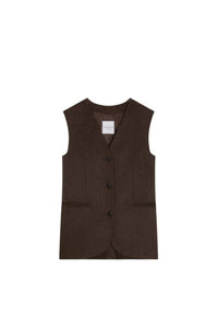 Gilet Stars en laine - Chocolat