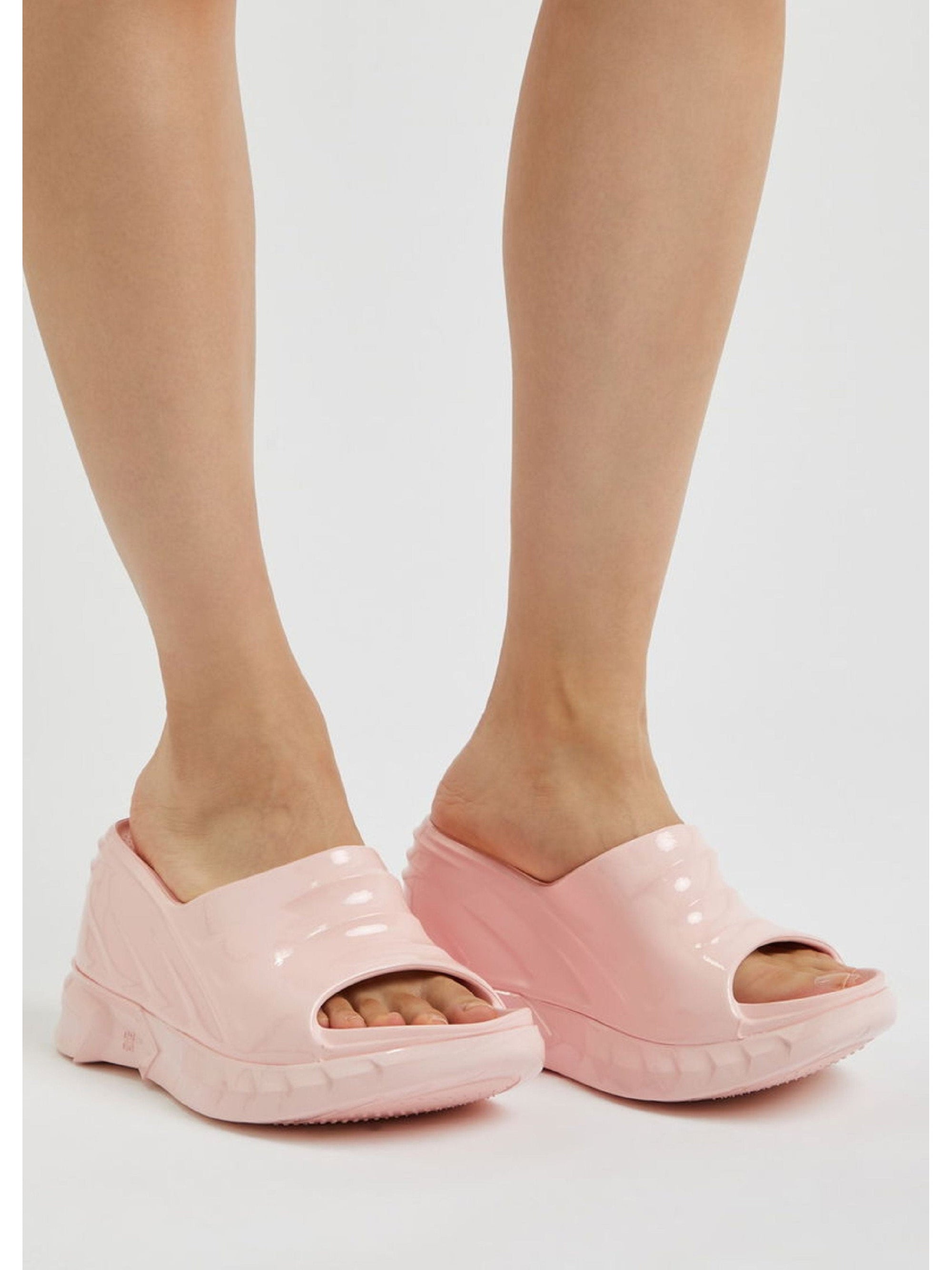 MARSHMALLOW SLIDER WEDGE SANDALS