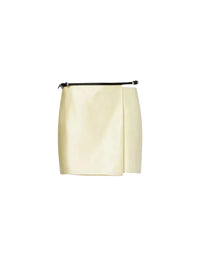 Voyou silk satin wrap mini-skirt - Butter