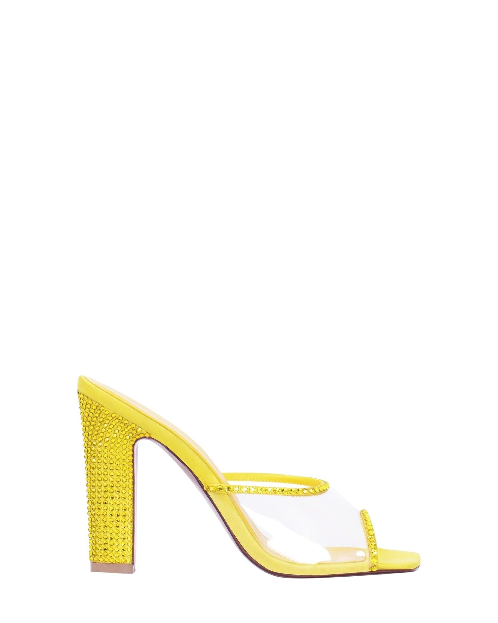 Gloria 80 satin mules - Yellow