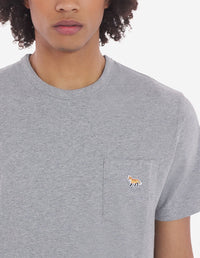 Baby Fox pocket t-shirt with patch - Grey Melange