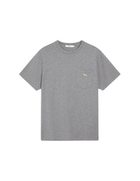 Baby Fox pocket t-shirt with patch - Grey Melange