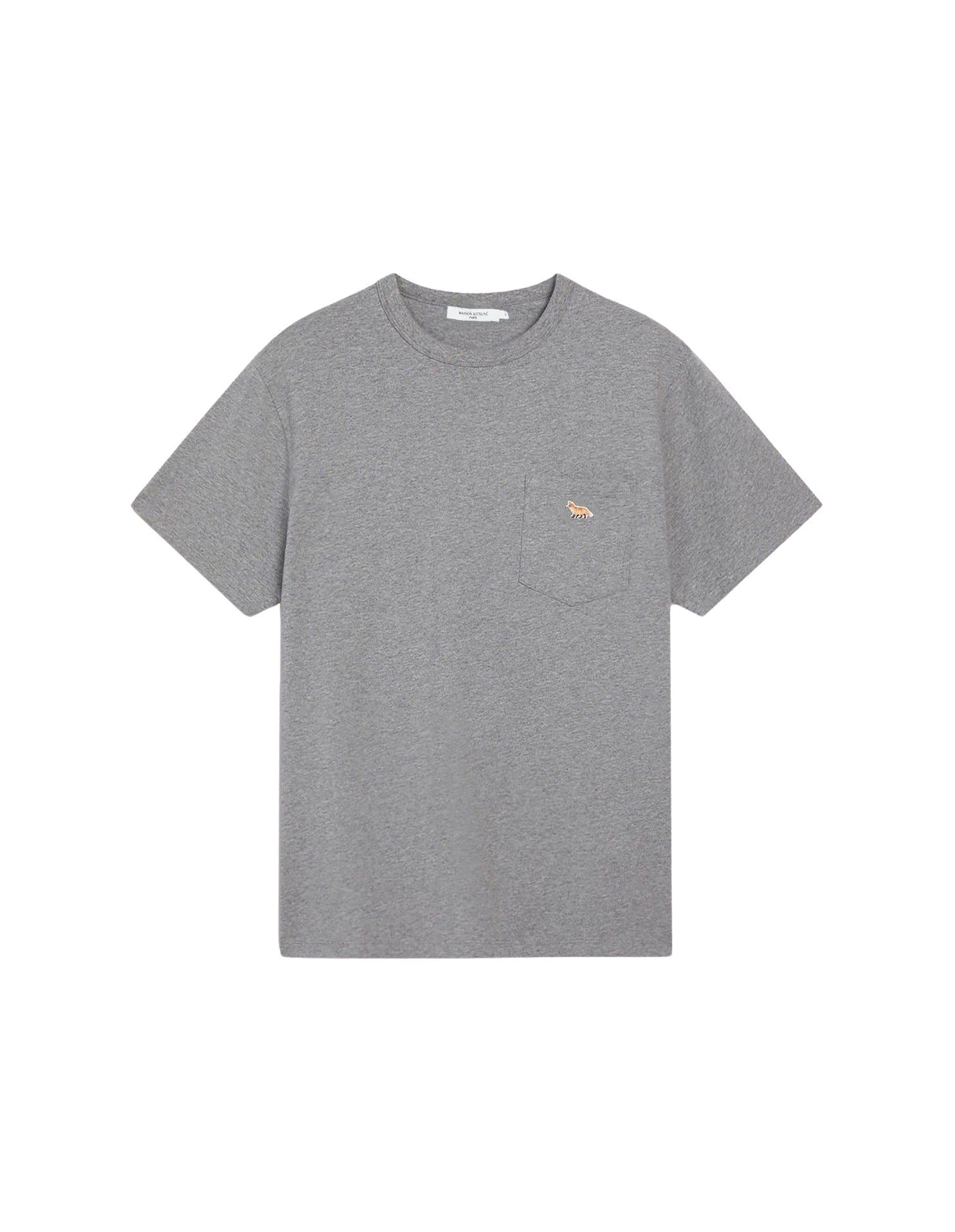 Baby Fox pocket t-shirt with patch - Grey Melange