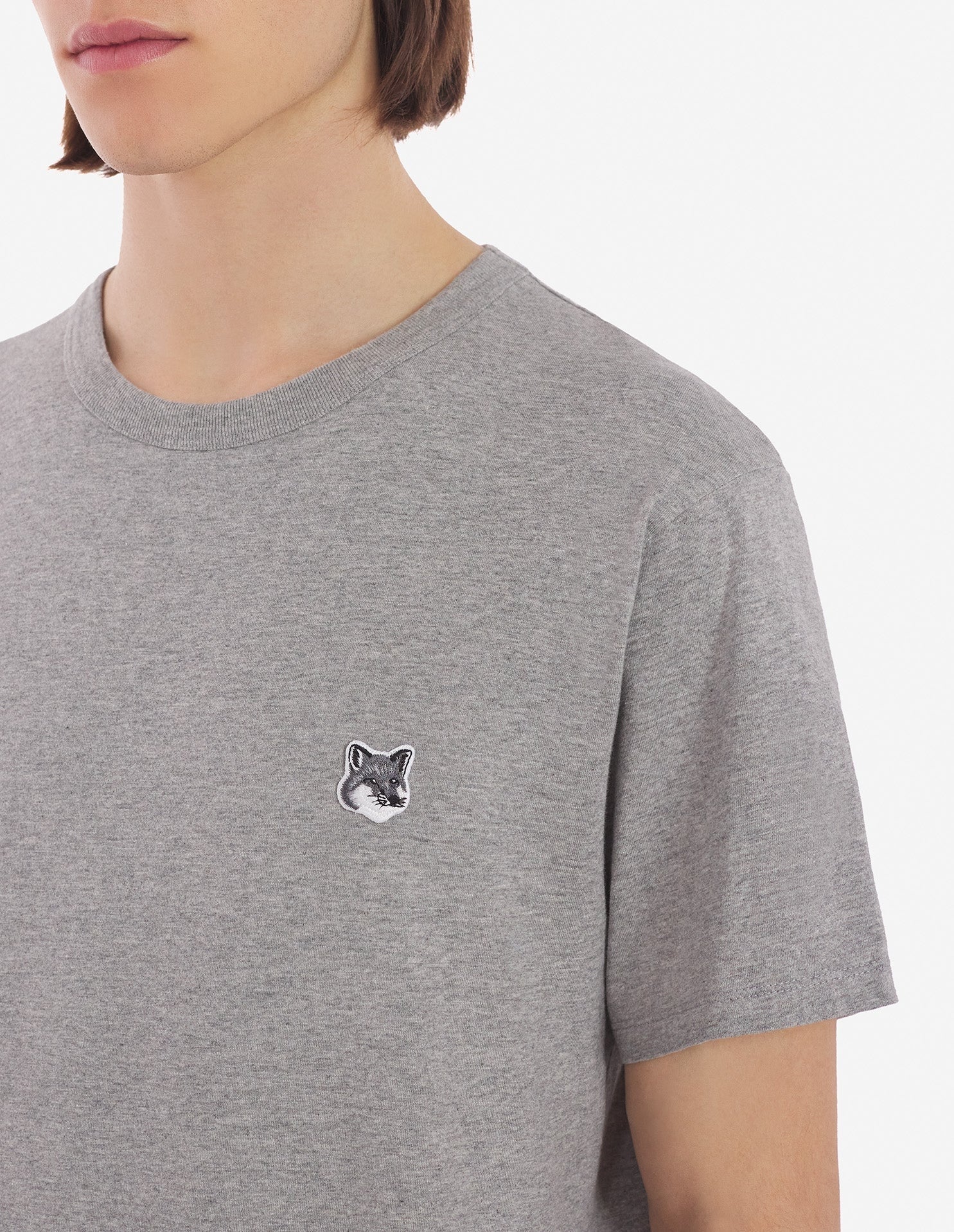 T-shirt with crest - Grey Melange
