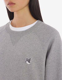 Round-neck sweatshirt with crest - Grey Melange