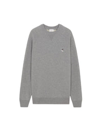 Round-neck sweatshirt with crest - Grey Melange