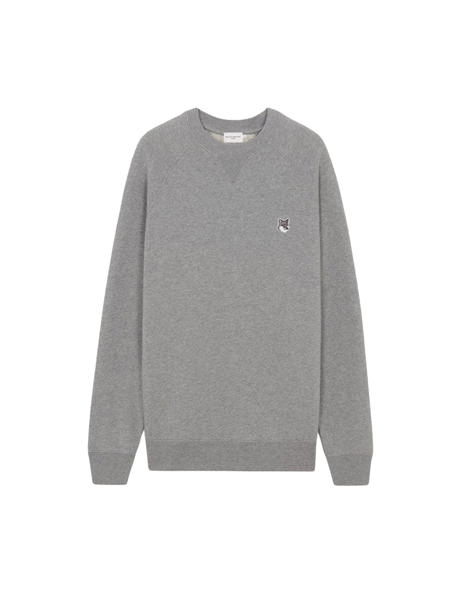 Round-neck sweatshirt with crest - Grey Melange