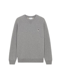 Round-neck sweatshirt with crest - Grey Melange