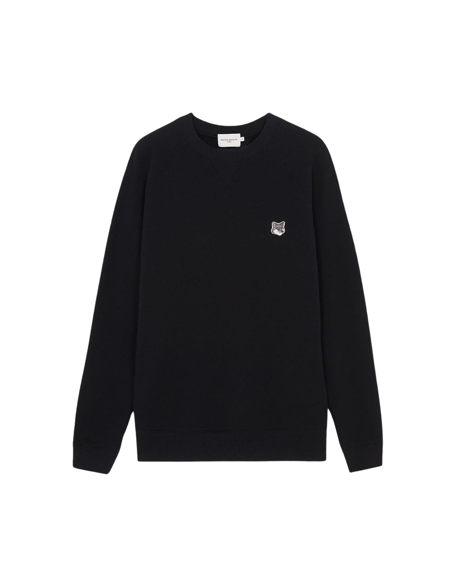 Round-neck sweatshirt with crest - Black