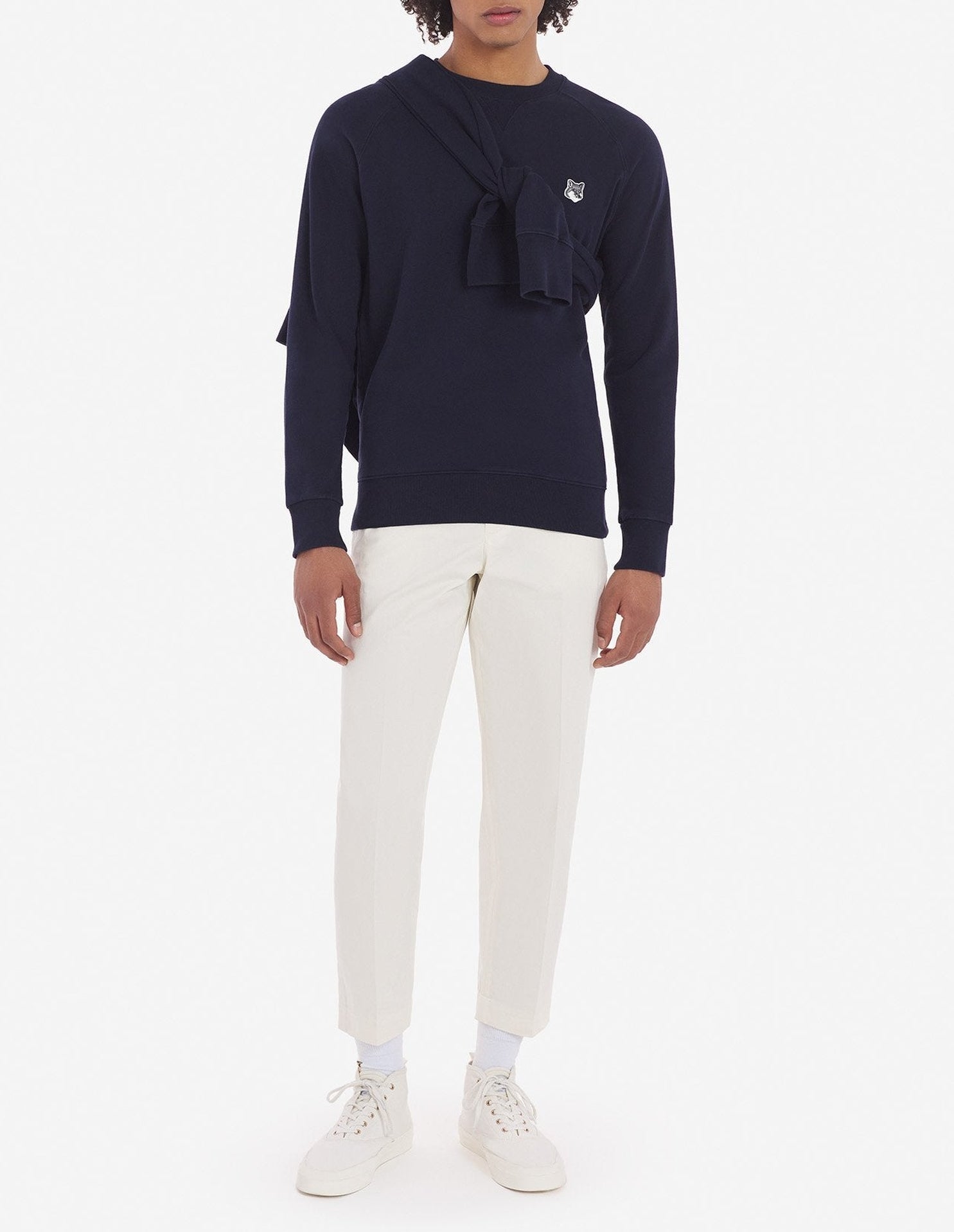 Round-neck sweatshirt with crest - Navy