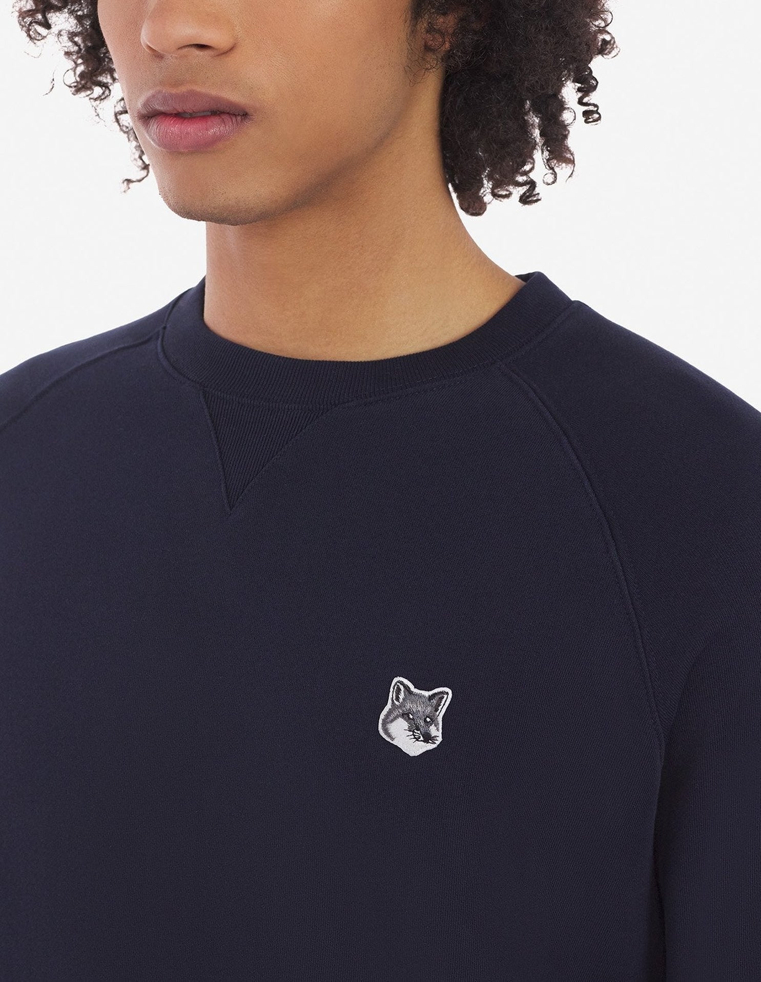 Round-neck sweatshirt with crest - Navy