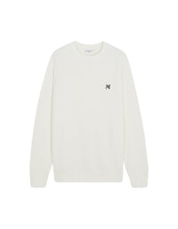 Round-neck sweatshirt with crest - Ecru