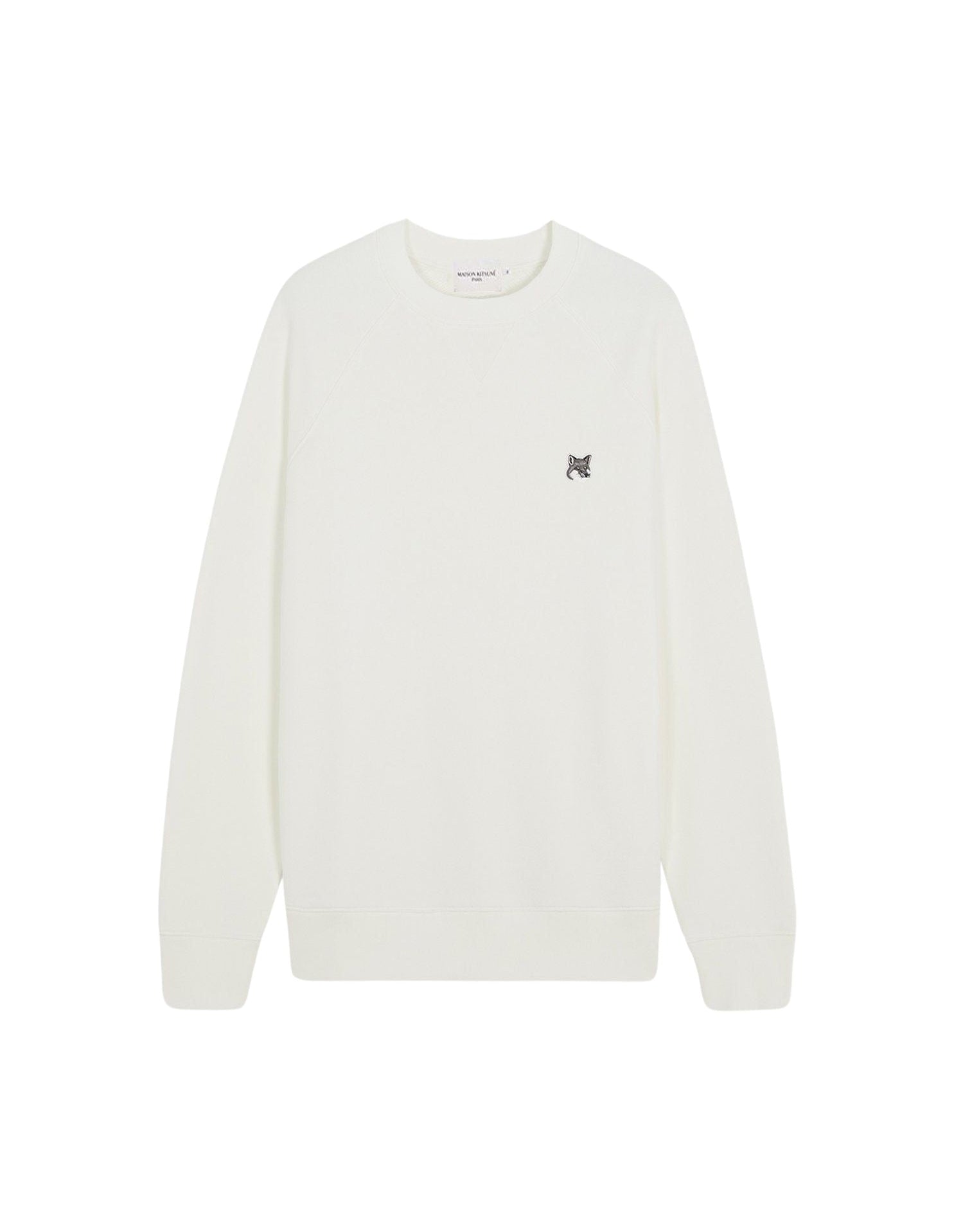 Round-neck sweatshirt with crest - Ecru