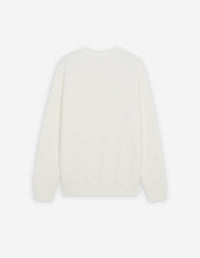 Round-neck sweatshirt with crest - Ecru