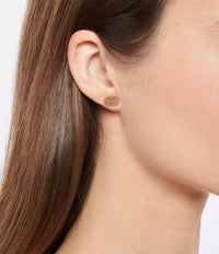 Puces d'oreilles Lotus en or rose 18 carats - Rose