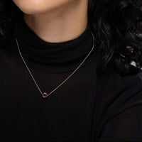 Collier Ever en or rose 18 carats et corindon - Rose