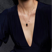 Collier Cocktail en or rose 18 carats et multipierres - Bleu