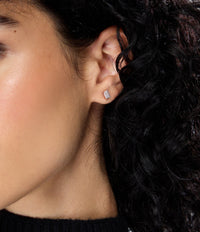 Mono boucle Cocktail en or rose 18 carats et diamants - Blanc