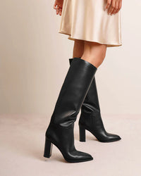 Bottes Kerolyn 85 en cuir lisse - Noir