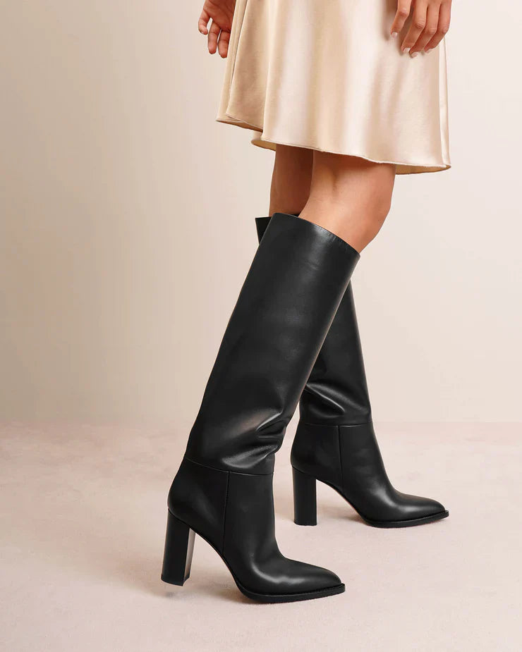 Bottes Kerolyn 85 en cuir lisse - Noir