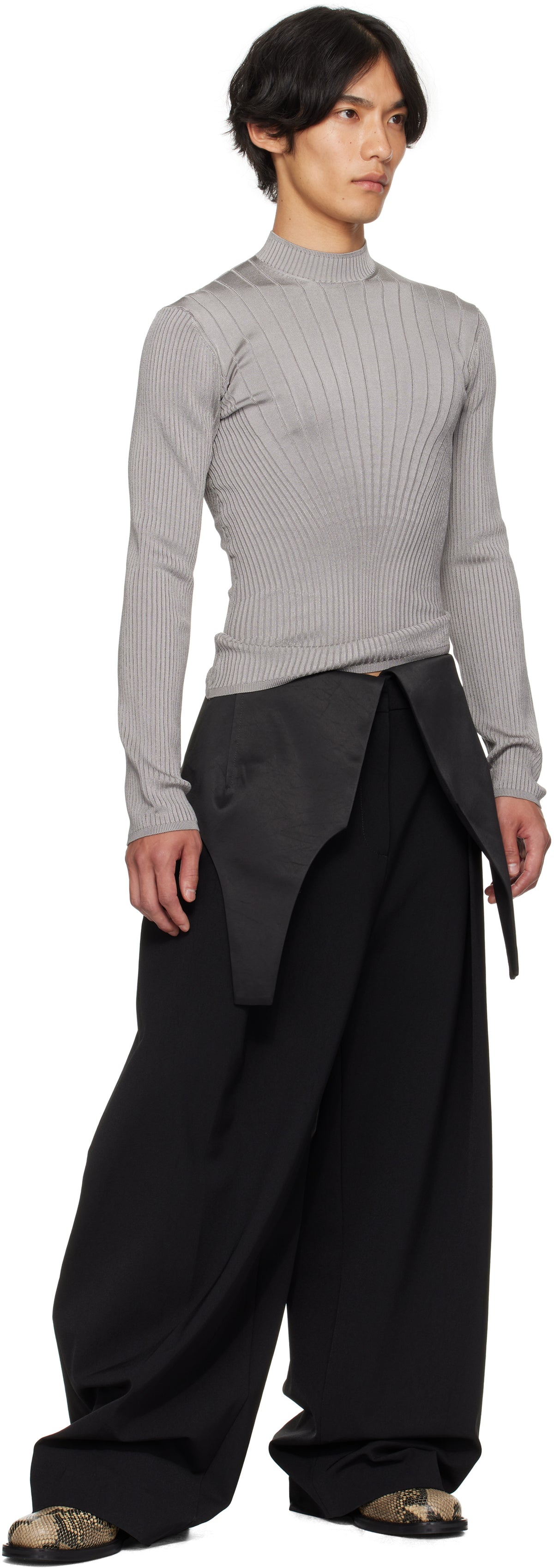 Top en maille sculptante - Grey