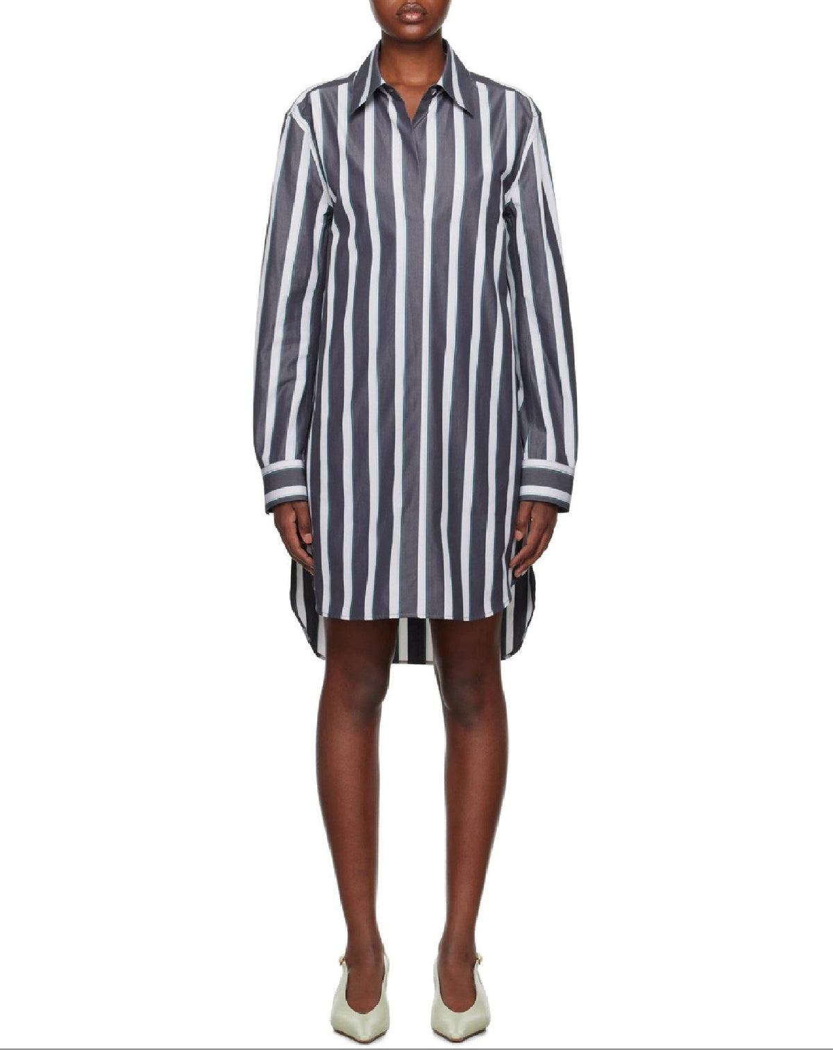 Robe mini à rayures - Ardoise