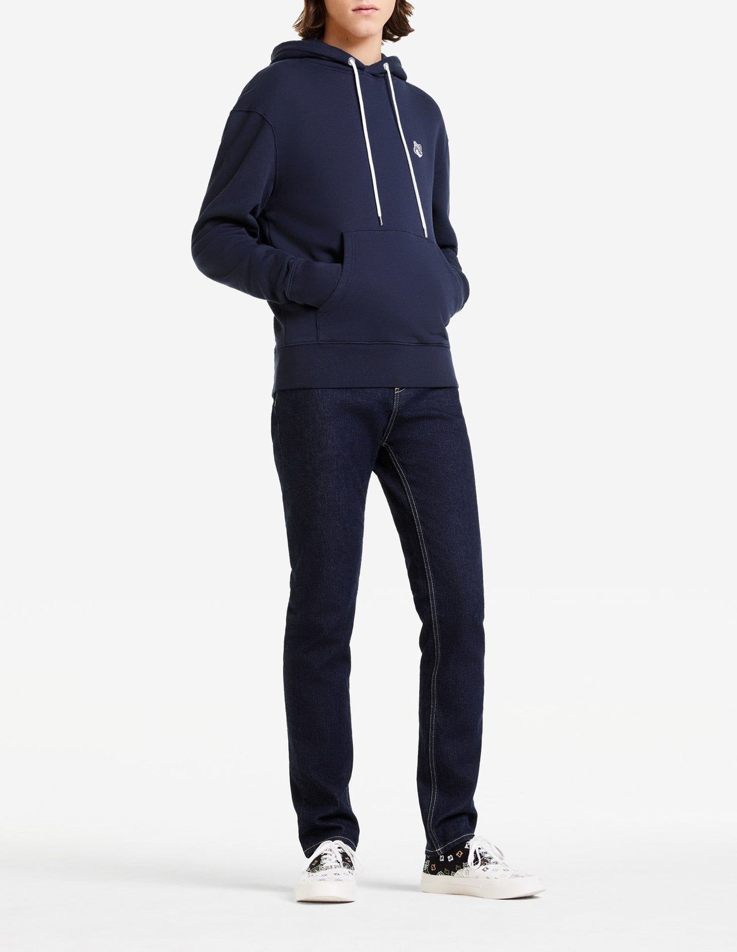 Sweat à capuche avec écusson - Navy