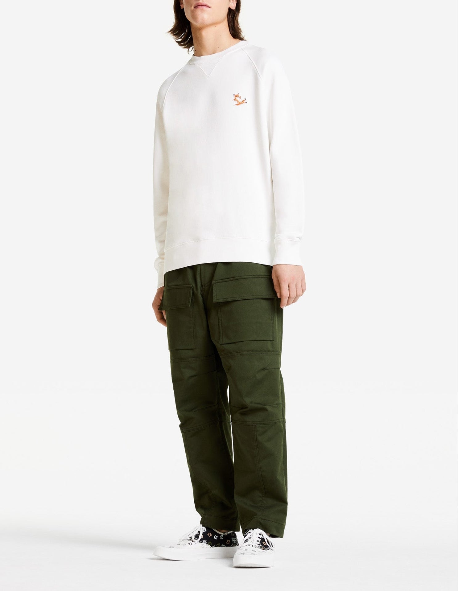 Sweatshirt Fox avec écusson - Ecru